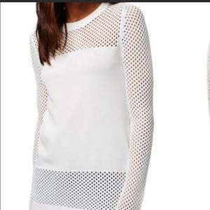 Topshop White Mesh Sweater